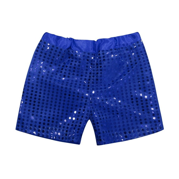 Girls' Pants Toddler Kids Baby Girls Boys Sparkly Sequins Elastic Waist Birthday Shorts Pants Party Shorts Athletic Shorts for Girl(Color:Blue,Size:5-6 Years)