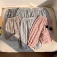 thumbnail image 1 of Girls Pants Toddler Plaid Striped Elastic Casual Pants Summer Lightweight Proof Green 3-4 Years, 1 of 5