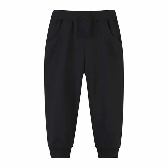 Girls Pants,Tracksuit Pants Kids Solid Color Tracksuit With Bunched Feet Mid Sized Hoodie Comfortable Bottoms Pants,Sweatpants,Black,2-3 Years