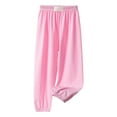 thumbnail image 1 of Girls Pants,Trousers Girls Ice Silk Pants Elastic High Waisted Casual Flowy Stretchy Summer Bottoms Pants for Kids,Travel Pants,Pink,3-4 Years, 1 of 3