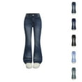 thumbnail image 1 of Girls Pants Tween Girl's Flare Jeans High Waisted Bell Bottom Denim Pants Cute Y2K Streetwear with Pockets 6-14 Years, 1 of 5