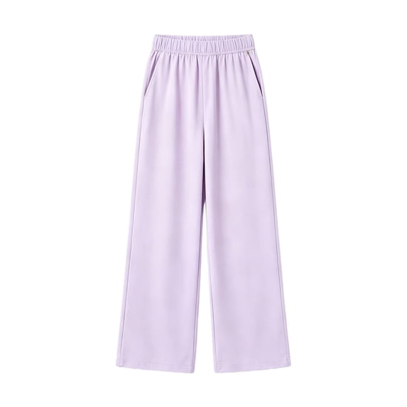 Girls' Pants Wide Leg High Waist Casual Sweatpants Summer Tween Flowy Baggy Joggers with Pockets Kids Back to School Clothes