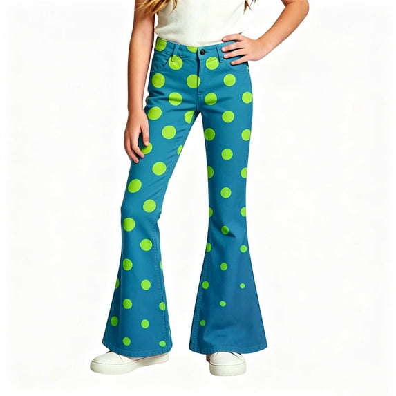 Girls Pants for Girls - Shimmering Glitter Wide Leg Trousers with Festive Detailing and Casual Fit for Everyday Play Size 9-10 Years