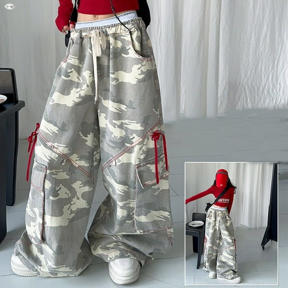 Girls Pants for Spring And Summer Camo Pants For Girls Fashion Personality Pants Cute casual Pants Camouflage 170(11-12 Years)
