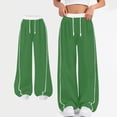 thumbnail image 1 of Girls Parachute Pants Y2K Wide Leg Cargo Sweatpants Drawstring Waist Jogger Pants with Pockets, 1 of 8