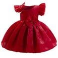 thumbnail image 1 of Girls Party Sleeveless Tulle Dress Halloween Carnival Costume Princess Birthday Christmas Long Maxi Gown Red 4-5 Years, 1 of 4