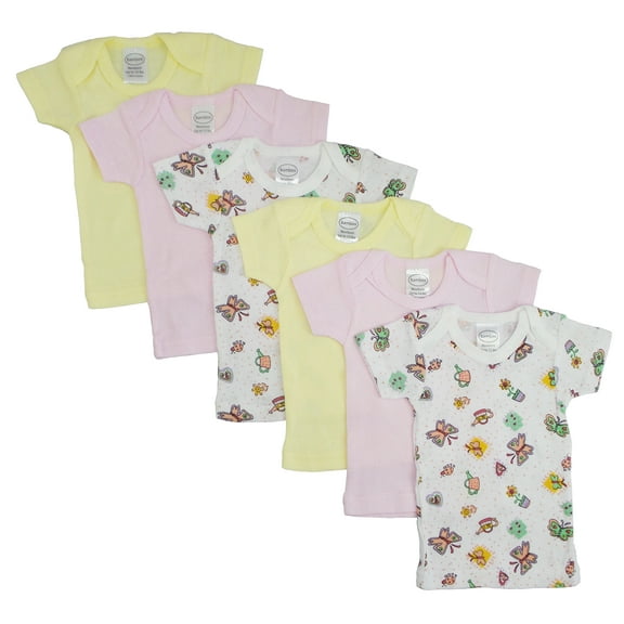 Girls Pastel Variety Short Sleeve Lap T-shirts 6 Pack