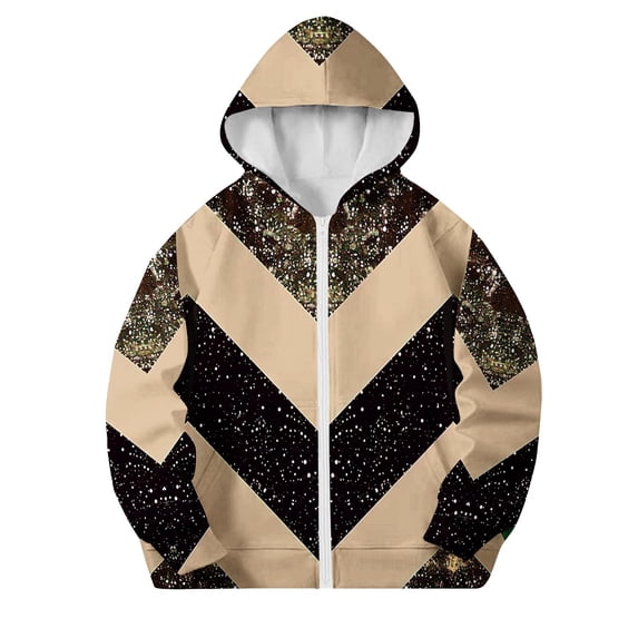 Girls Patchwork Full Zip Hoodie Oversized Long Sleeve Sweatshirts Cute Going Out Jackets with Pockets