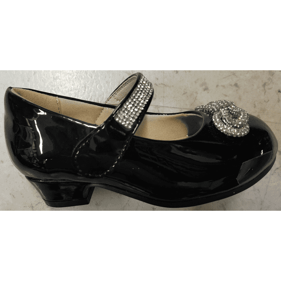 Girls’ Patent Leather Dress Shoes with Sparkly Bow, Mary Jane Strap Party Ballet Flats for Weddings, Holidays, School Events