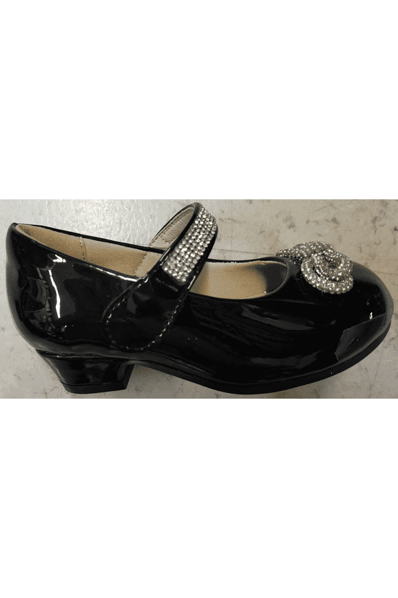 Girls’ Patent Leather Dress Shoes with Sparkly Bow, Mary Jane Strap Party Ballet Flats for Weddings, Holidays, School Events