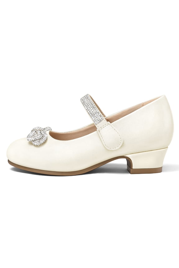 Girls’ Patent Leather Dress Shoes with Sparkly Bow, Mary Jane Strap Party Ballet Flats for Weddings, Holidays, School Events