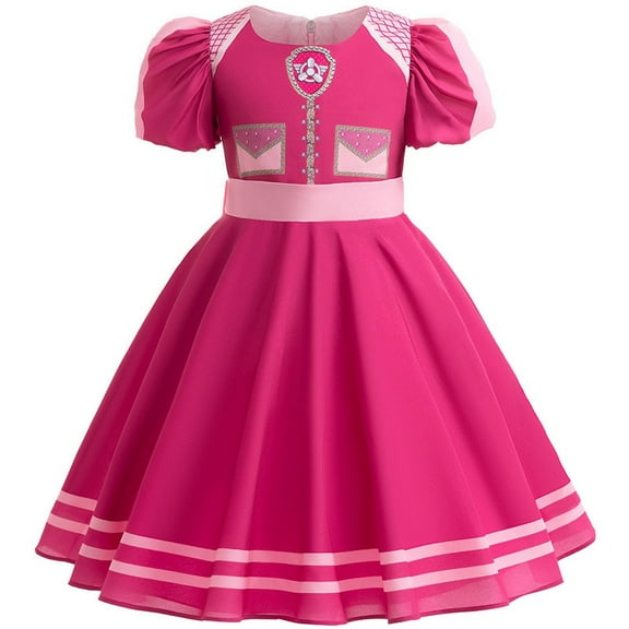 Girls Peach Princess Dress Costume Kids Wish Dress Girls Pink Dress up Costume Clown Play Dress