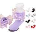 thumbnail image 1 of Girls Pearl Lace Ruffle Mid‑Calf Socks, Baby Toddler Princess Frilly Socks, Soft Cotton‑Blend Kids Dress Socks for Little Girls Party Daily Dress‑up, 1 of 6