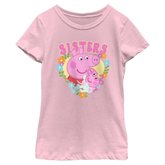 Girls Peppa Pig Lovely Sisters T Shirt