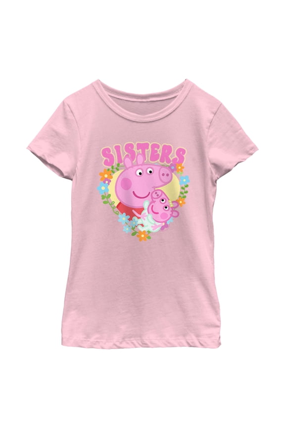 Girls Peppa Pig Lovely Sisters T Shirt