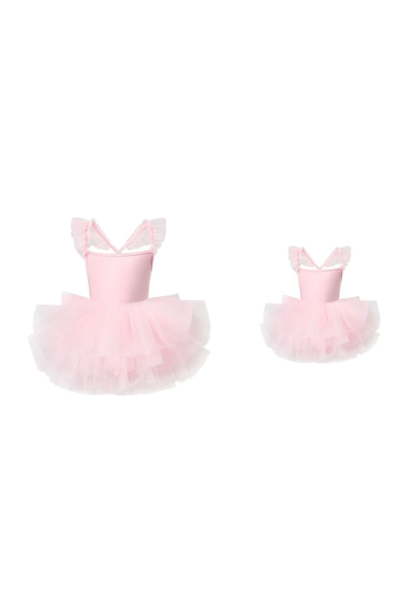 Girls Performance Ballet Tutu Dress, Sleeveless Mesh Dance with Elastic Waist, Spring Summer Recital, Ages 3-10 Years