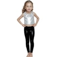 thumbnail image 1 of Girls Performance Dance Pants with Glitter Metallic Stripes Stretchy Straight Leg Trousers for Stage and Wear Girls Sweatpants Sweat Pants Casual with Pockets, 1 of 4