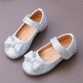 thumbnail image 1 of Girls' Performance Dance Shoes with Shiny Rhinestone Accents and Leather Bow, 1 of 7