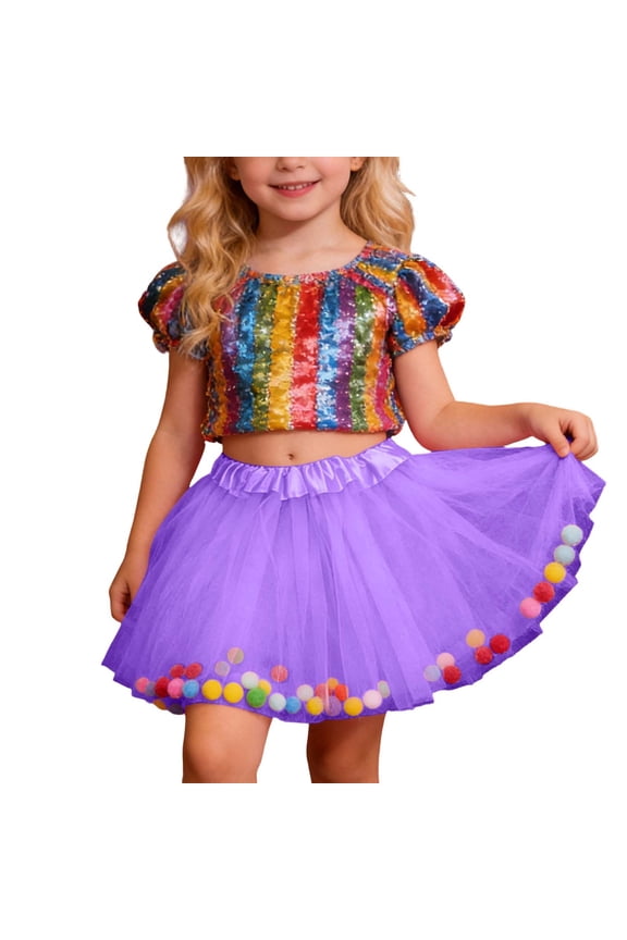 Girls Performance Dance Skirt Stage Recital Tutu With For Party