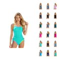 thumbnail image 1 of Girls Piece Swimsuit Solid Contrast Color Adjustable Knot Backless Design Sun UPF 50+ Beach Pool Activities Cute Stylish, 1 of 5