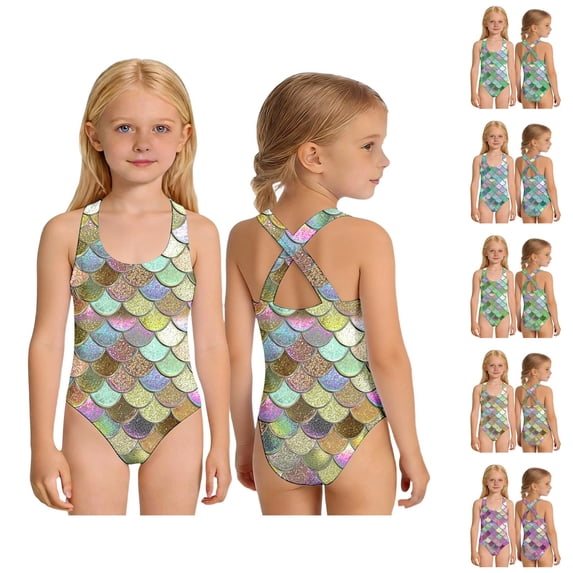 Girls Piece Swimsuit With Ruffle Skirt Cute Floral Print Bathing For Toddler Kids Sun UPF 50