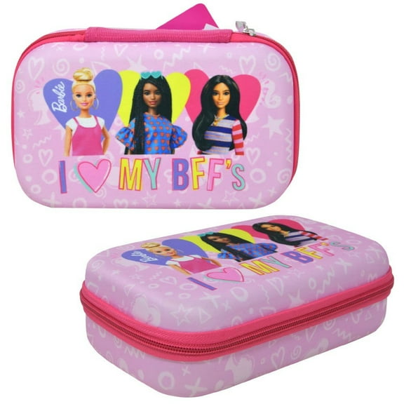 Girls Pink Barbie Pencil Case for Back to School storage organizer