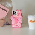 thumbnail image 1 of Girls Pink Butterfly Cartoon Phone Case for iPhone 16 15 14 13 12 Pro Max Cover, 1 of 10