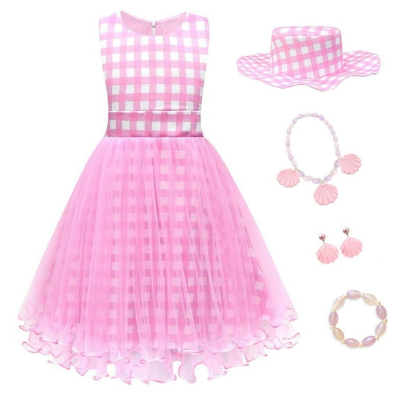 Girls Pink Costume Dress Movie Cosplay Dress Up Kids Outfits Birthday Party