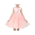thumbnail image 1 of Girls Pink Floral Multilayer Ruffle Tulle Sleeveless Sequin Princess 12 Years, 1 of 6