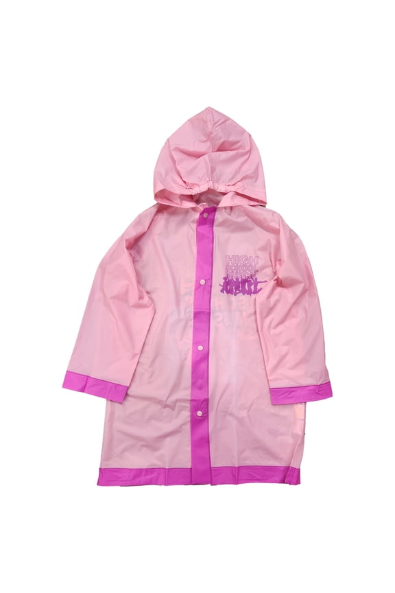 Girls Pink High School Musical Rain Coat Hooded Rain Jacket Medium/Large