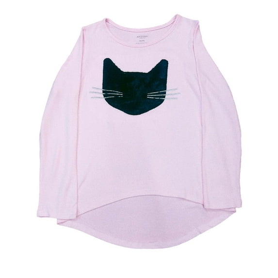 Girls Pink Kitty Sweater Black Cat Top X-Large 16