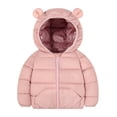 thumbnail image 1 of Girls Pink Lightweight Puffer Jacket Water Resistant Kids Quilted Coat with Hood Machine Washable,Size 5 T, 1 of 9