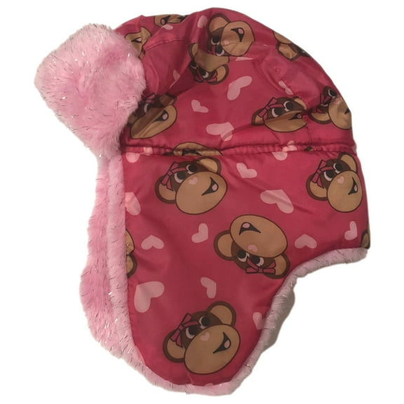 Girls Pink Monkey Trapper Hat