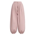 thumbnail image 1 of Girls Pink Parachute Pants Wide Leg Casual Lounge Pants with Elastic Waistband Drawstring Lightweight 100% Polyester,Size 10-11T, 1 of 6
