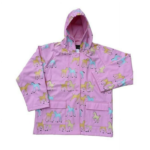 Girls Pink Pony Rain Coat 8