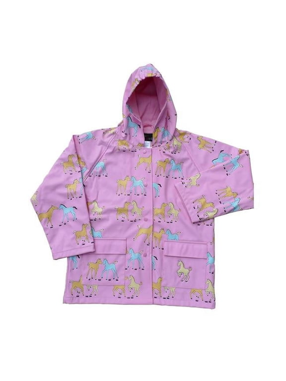 Girls Pink Pony Rain Coat 8