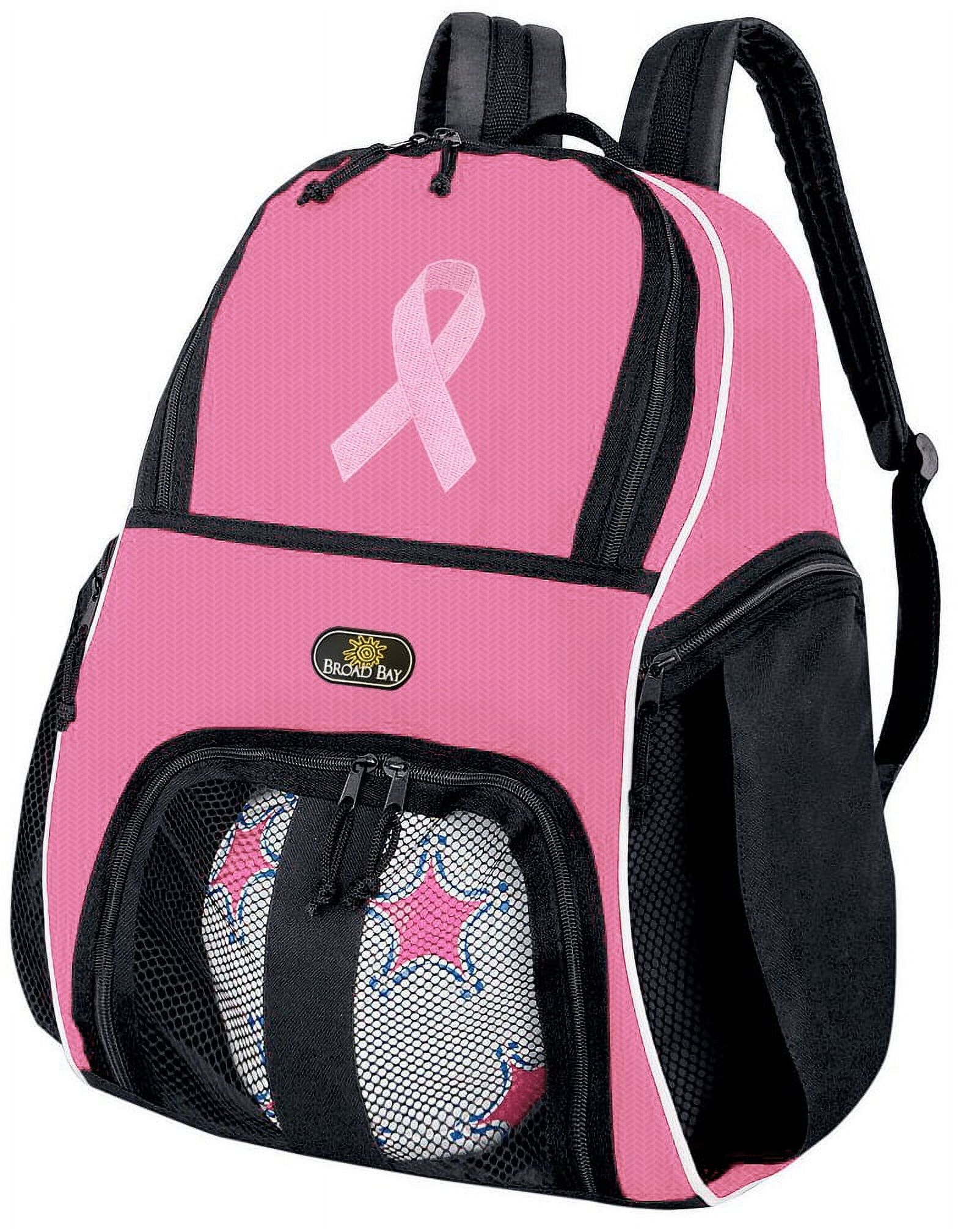 Girls Pink Ribbon Soccer Backpack or Womens Pink Ribbon Volleyball Bag - image 1 of 4