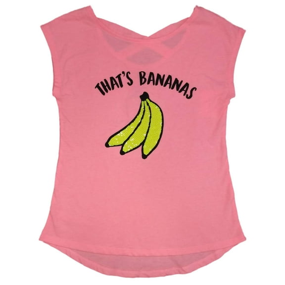 Girls Pink Sequin That's Bananas T-Shirt Tee Shirt Top XX-Small