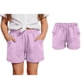 thumbnail image 1 of Girls Pink Shorts Toddler Running Gym Workout Kids Quick Dry Sports Basketball Shorts Summer Clothes with Pockets 5-6 Years, 1 of 5