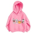 thumbnail image 1 of Girls Pink Sweatshirt Patterned Crewneck Cotton Long Sleeve Oversized Pullover Sweatshirt Top, 1 of 4