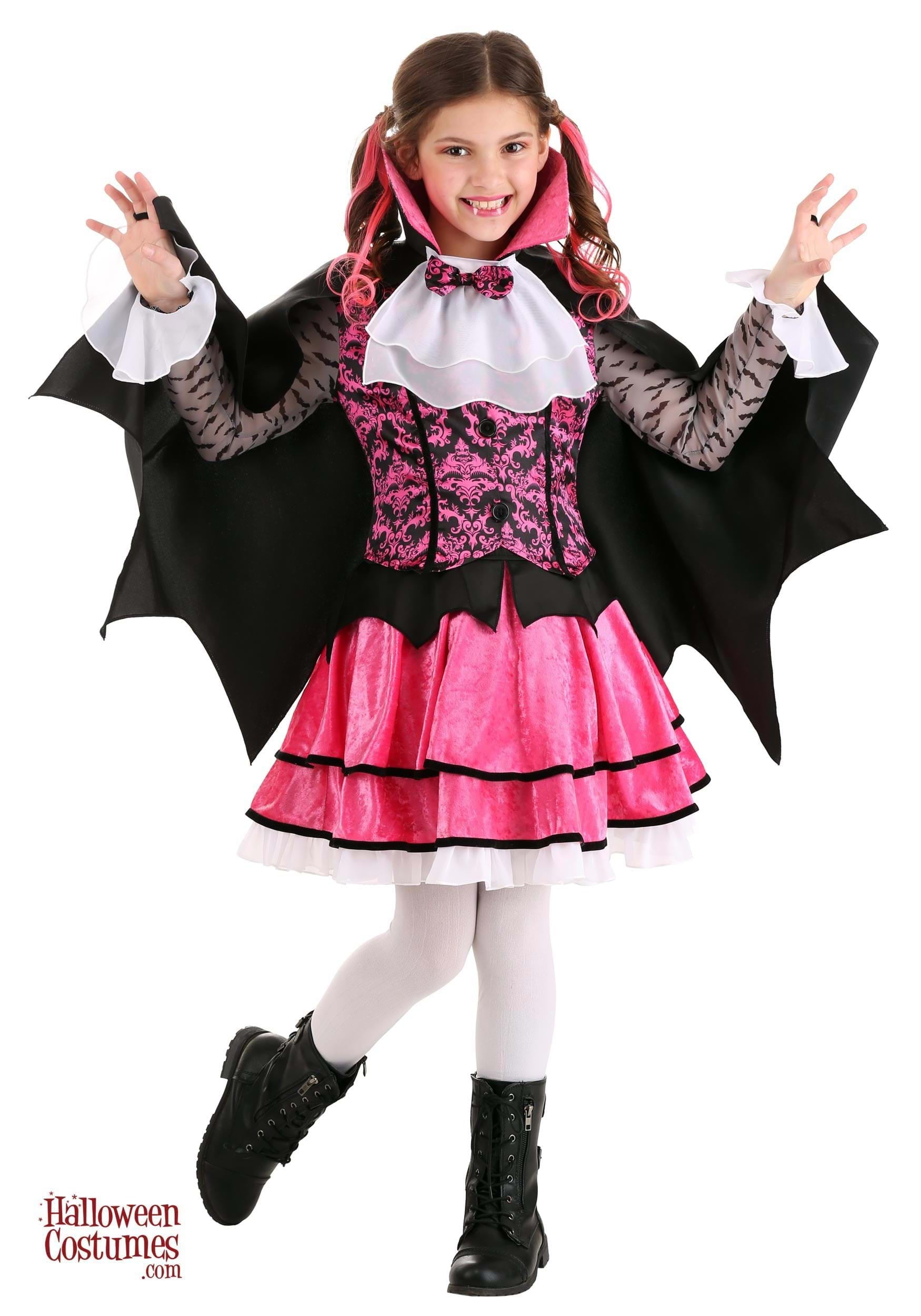 Girls Pink Vampire Costume