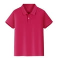 thumbnail image 1 of Girls' Pique Polo Shirts Short Sleeve School Uniform Shirts Tops Button Closure, 1 of 6