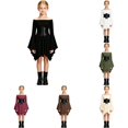 thumbnail image 1 of Girls Pirate Bell Sleeves Dresses for Girls with Corset Belt Flowy Cute Dresses for Kids, 1 of 8