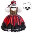 thumbnail image 1 of Girls Pirate Costume with Accessories Halloween Buccaneer Princess Outfit Set, Size 3-4, 1 of 7