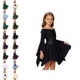 thumbnail image 1 of Girls Pirate Dress Off Shoulder Fairy Medieval Renaissance Dress with Corset Belt Handkerchief Hem Cute Dresses for Kids, 1 of 7
