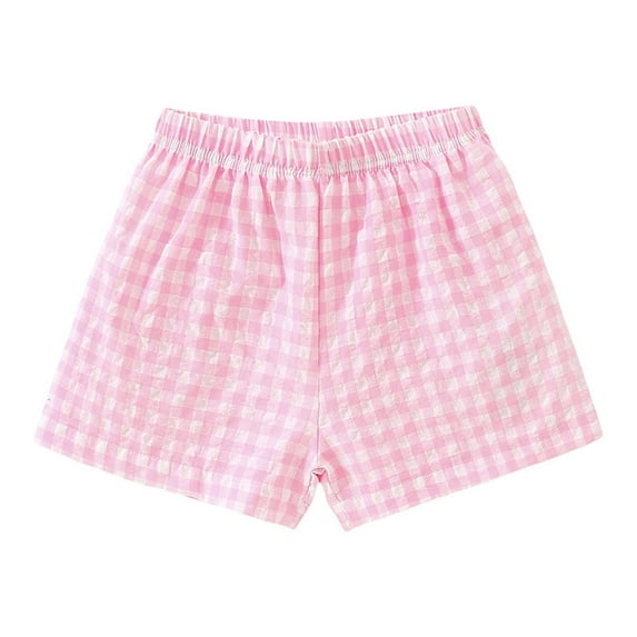 Girls Plaid Casual Shorts Little Girls Wear Light Summer Pants Girls Sweatsuits 7-16 Elastic Waist Toddler Pants