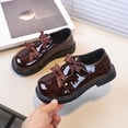 thumbnail image 1 of Girls' Plaid Double Bow Flat Shoes, Soft Sole Casual Mary Janes, Perfect for Daily School Uniform Matching, Casual Outings and Holiday Gathering Events Brown 4.5-5 Years, 1 of 5