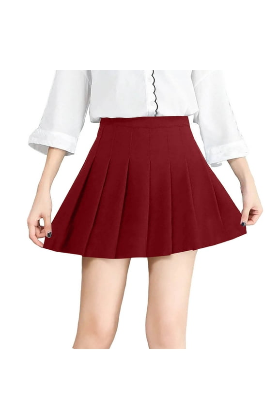 Girls' Plaid Skirt Pleated Skirt Skort Lined College Style School Uniform Skirt for Girls 2-15Y