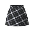 thumbnail image 1 of Girls Plaid Skirts Soft Woolen High Waisted Mini Short Skirts Cute School Uniform for Fall Spring Winter (12 Years, Black 02), 1 of 4