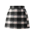 thumbnail image 1 of Girls Plaid Skirts Soft Woolen High Waisted Mini Short Skirts Cute School Uniform for Fall Spring Winter (3 Years, Black), 1 of 4